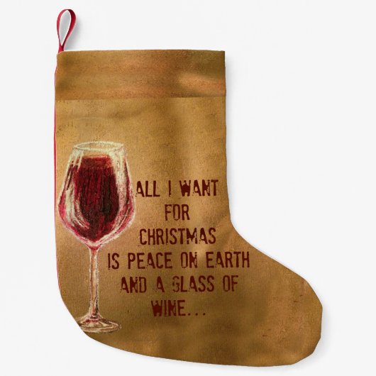 私によってがクリスマスのワインのストッキングのためにほしいすべて スモールクリスマスストッキング (正面)