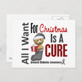 私によってがクリスマスの若年性糖尿病のためにほしいすべて シーズンポストカード (正面/裏面)