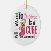 私によってがクリスマスオーナメントのためにほしい乳癌すべて セラミックオーナメント (右)