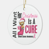 私によってがクリスマスオーナメントのためにほしい乳癌すべて セラミックオーナメント (左)