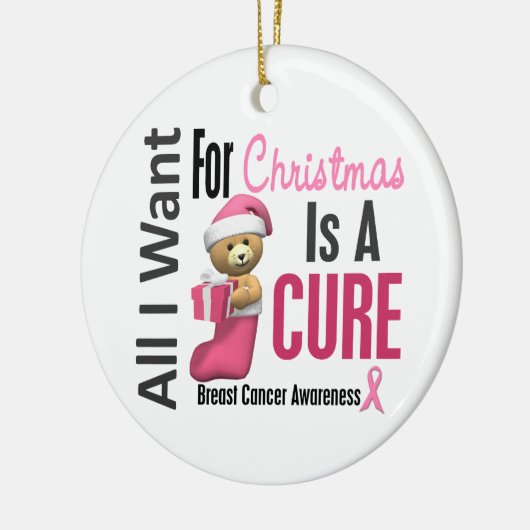 私によってがクリスマスオーナメントのためにほしい乳癌すべて セラミックオーナメント (左)