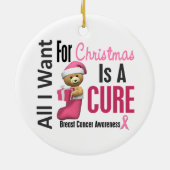 私によってがクリスマスオーナメントのためにほしい乳癌すべて セラミックオーナメント (裏面)