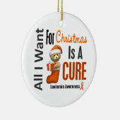 私によってがクリスマスオーナメントのためにほしい白血病すべて セラミックオーナメント (右)