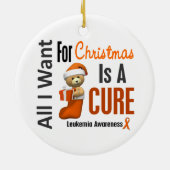 私によってがクリスマスオーナメントのためにほしい白血病すべて セラミックオーナメント (裏面)
