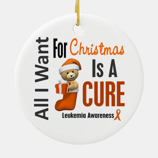 私によってがクリスマスオーナメントのためにほしい白血病すべて セラミックオーナメント (裏面)