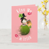 私によってがダッキーの小妖精とアイルランド語である私に接吻して下さい カード (黄色い花)