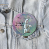 私によってがヒアリングのバッジの懸命である私と耐えて下さい 缶バッジ (インサイチュ)