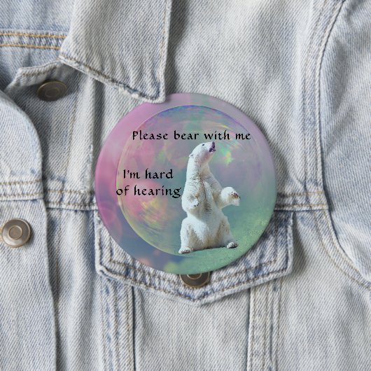 私によってがヒアリングのバッジの懸命である私と耐えて下さい 缶バッジ (インサイチュ)