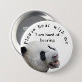 私によってがヒアリングのバッジの懸命である私と耐えて下さい 缶バッジ (正面&裏面)