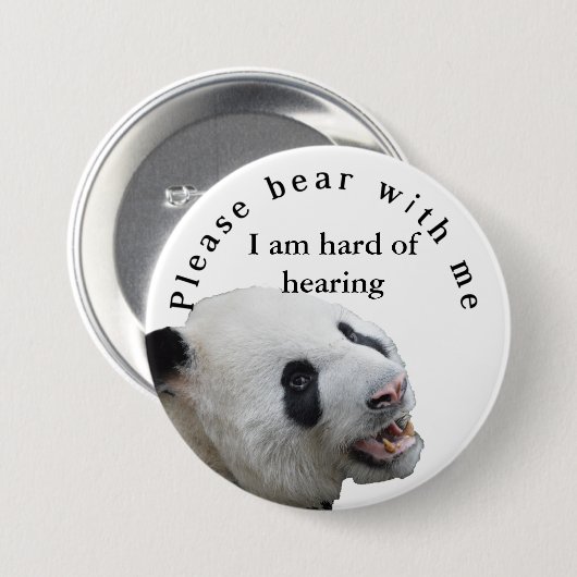 私によってがヒアリングのバッジの懸命である私と耐えて下さい 缶バッジ (正面&裏面)