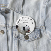 私によってがヒアリングのバッジの懸命である私と耐えて下さい 缶バッジ (インサイチュ)