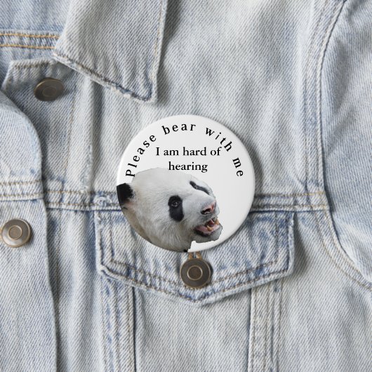 私によってがヒアリングのバッジの懸命である私と耐えて下さい 缶バッジ (インサイチュ)