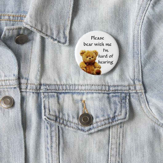 私によってがヒアリングのバッジの懸命である私と耐えて下さい 缶バッジ (インサイチュ)