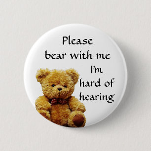 私によってがヒアリングのバッジの懸命である私と耐えて下さい 缶バッジ