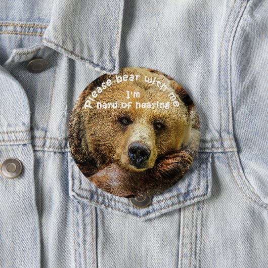 私によってがヒアリングのバッジの懸命である私と耐えて下さい 缶バッジ (インサイチュ)