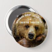 私によってがヒアリングのバッジの懸命である私と耐えて下さい 缶バッジ (正面&裏面)