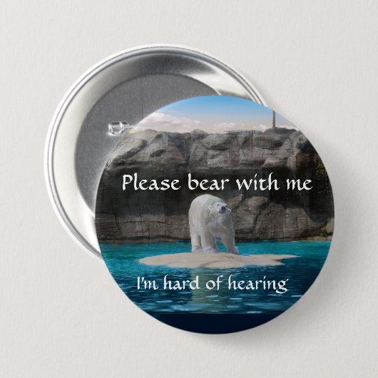 私によってがヒアリングのバッジの懸命である私と耐えて下さい 缶バッジ (正面&裏面)