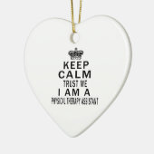 私によってがフィジカルセラピーである私を信頼するために穏やか保って下さい セラミックオーナメント (左)