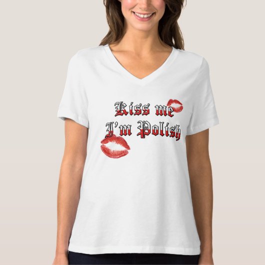 私によってがポーランドである私に接吻して下さい Tシャツ (正面)