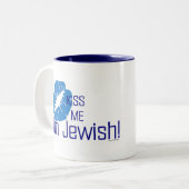 私によってがユダヤ人のマグである私に接吻して下さい ツートーンマグカップ (正面左)