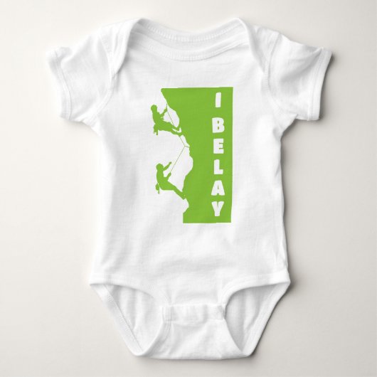 私によってがロープを巻き留める石の登山 ベビーボディスーツ (正面)