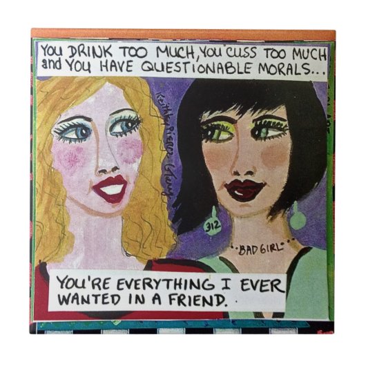 私によってが友人でほしかった陶磁器TIME-EVERYTHING タイル (正面)