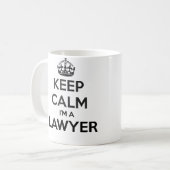 私によってが弁護士の白のマグである平静を保って下さい コーヒーマグカップ (正面左)