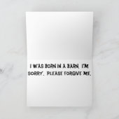 私によってが残念である納屋で生まれて下さい カード (内部)