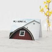 私によってが残念である納屋で生まれて下さい カード (黄色い花)