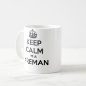 私によってが消防士の白のマグである平静を保って下さい コーヒーマグカップ (正面左)