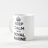 私によってが王室のな海洋の白いマグである平静を保って下さい コーヒーマグカップ (正面左)