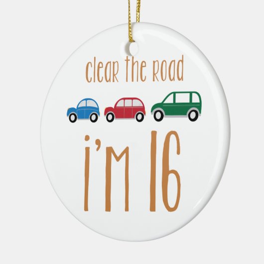 私によってが16才である道を取り除いて下さい セラミックオーナメント (左)