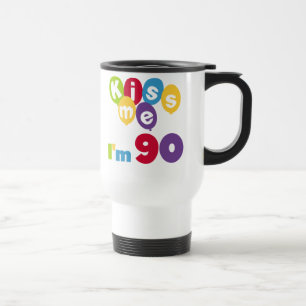 私によってが90個の誕生日のTシャツおよびギフトである私に接吻して下さ トラベルマグ