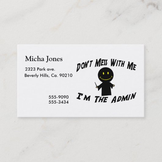 私によってがAdminである私と台なしにしないで下さい 名刺 (正面)