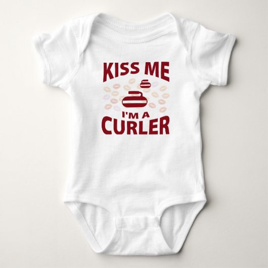 私によってがCurlerである私に接吻して下さい ベビーボディスーツ (正面)