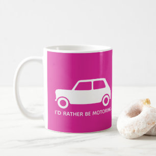 私によってはむしろ自動車に乗っていました小型たる製造人-明るいピンク コーヒーマグカップ