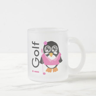 私によってはペンギンがゴルフをします フロストグラスマグカップ