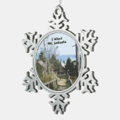 私によってはMt LeConte/写真の芸術がハイキングしました スノーフレークピューターオーナメント (右)