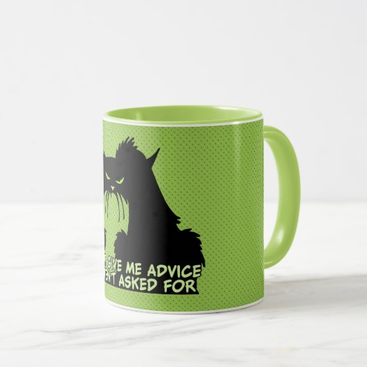 私にアドバイスを怒っている猫の発言与えないで下さい マグカップ (正面右)