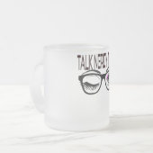 私にオタク話すギークメガネのウィンキングアイピンク フロストグラスマグカップ (正面左)