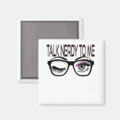 私にオタク話すギークメガネのウィンキングアイピンク マグネット (正面/裏面)