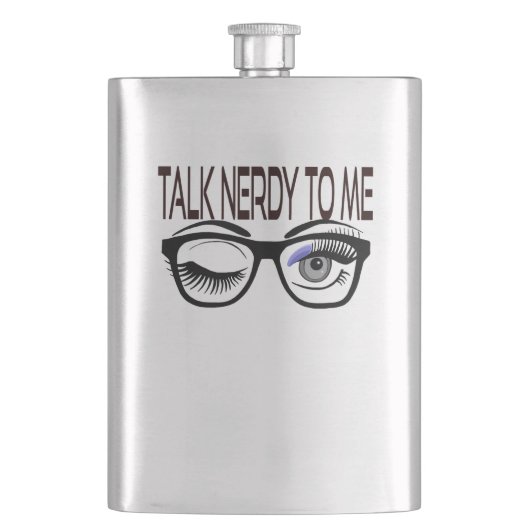 私にオタク話すギークメガネのウィンキングアイ フラスク (正面)