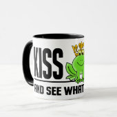 私にカエルのマグ接吻して下さい-スタイル及び色を選んで下さい マグカップ (正面左)