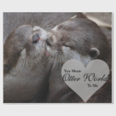 私にカワウソの世界をカワウソ愛接吻意味します ラッピングペーパー (フラット)