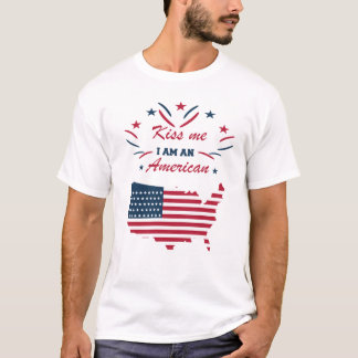 私にキスして私はアメリカ人 Tシャツ