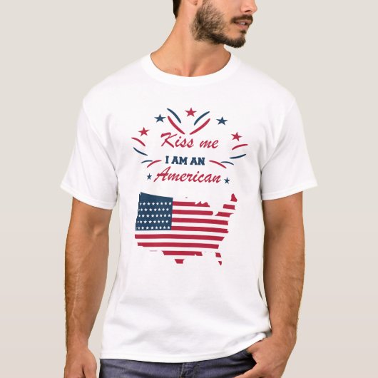 私にキスして私はアメリカ人 Tシャツ (正面)