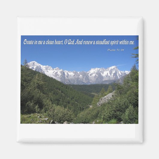 私にクリーンなハートを作成する、ああ神の詩篇51:10 マグネット (正面)