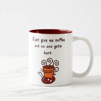 私にコーヒーを与えて下さい ツートーンマグカップ
