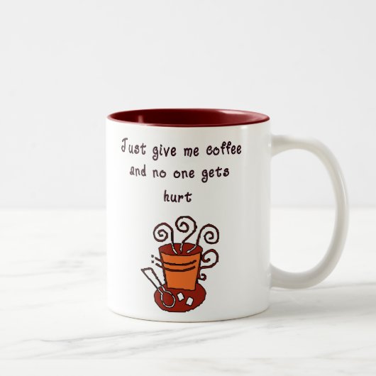 私にコーヒーを与えて下さい ツートーンマグカップ (右)
