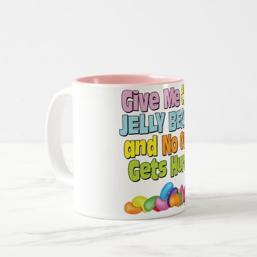 私にゼリー菓子を与えて下さい ツートーンマグカップ (正面左)